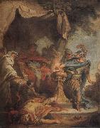 Francois Boucher Mucius Scaevola putting his hand in the fire painting